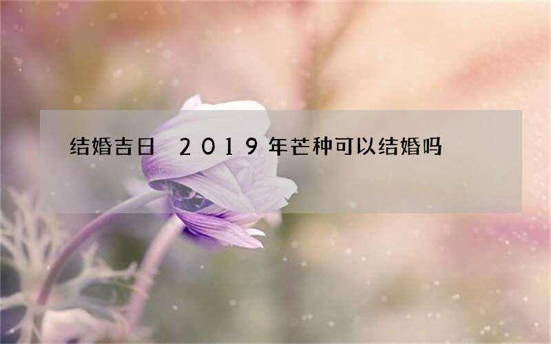 结婚吉日 2019年芒种可以结婚吗